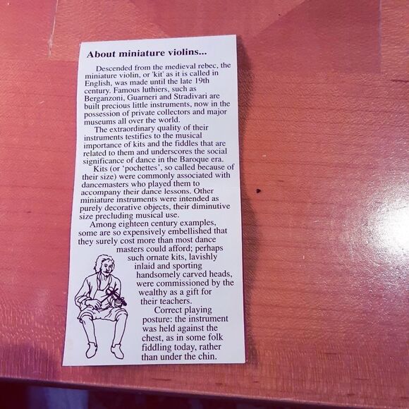 VINTAGE Mini Violin Authentic Models' Mozart Commemorative Violin Mini Pochette - Picture 8 of 8